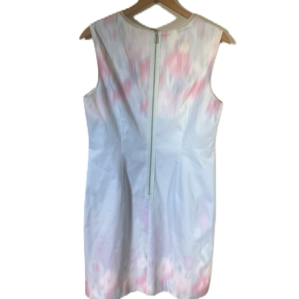 ELIE TAHARI SKY BLUE WATERCOLOR PASTEL GARDEN HOLLY SHEATH DRESS 👗 - Picture 4 of 6
